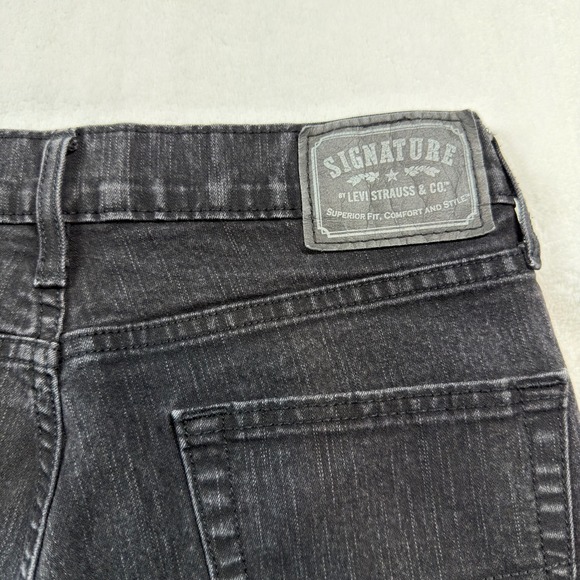 Signature Levi Strauss Skinny Jeans Mens 30x32 Black Excellent Stretch Denim - Picture 6 of 11